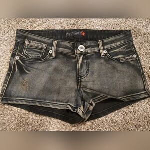 NWOT! Guess Rhinestone Studded Distressed Shorts Blue Denim 28